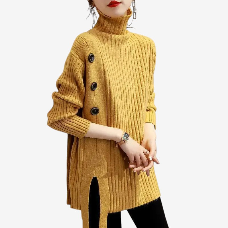 Pull Femme Manches Longues Col Rond Chaud