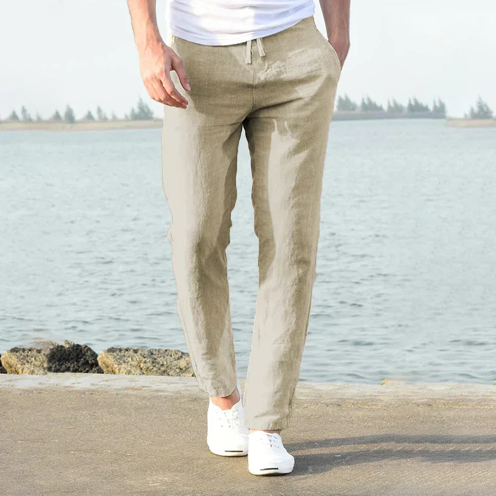 ProjetParis™ – Pantalon Lin Homme Léger et Confortable pour Été-3