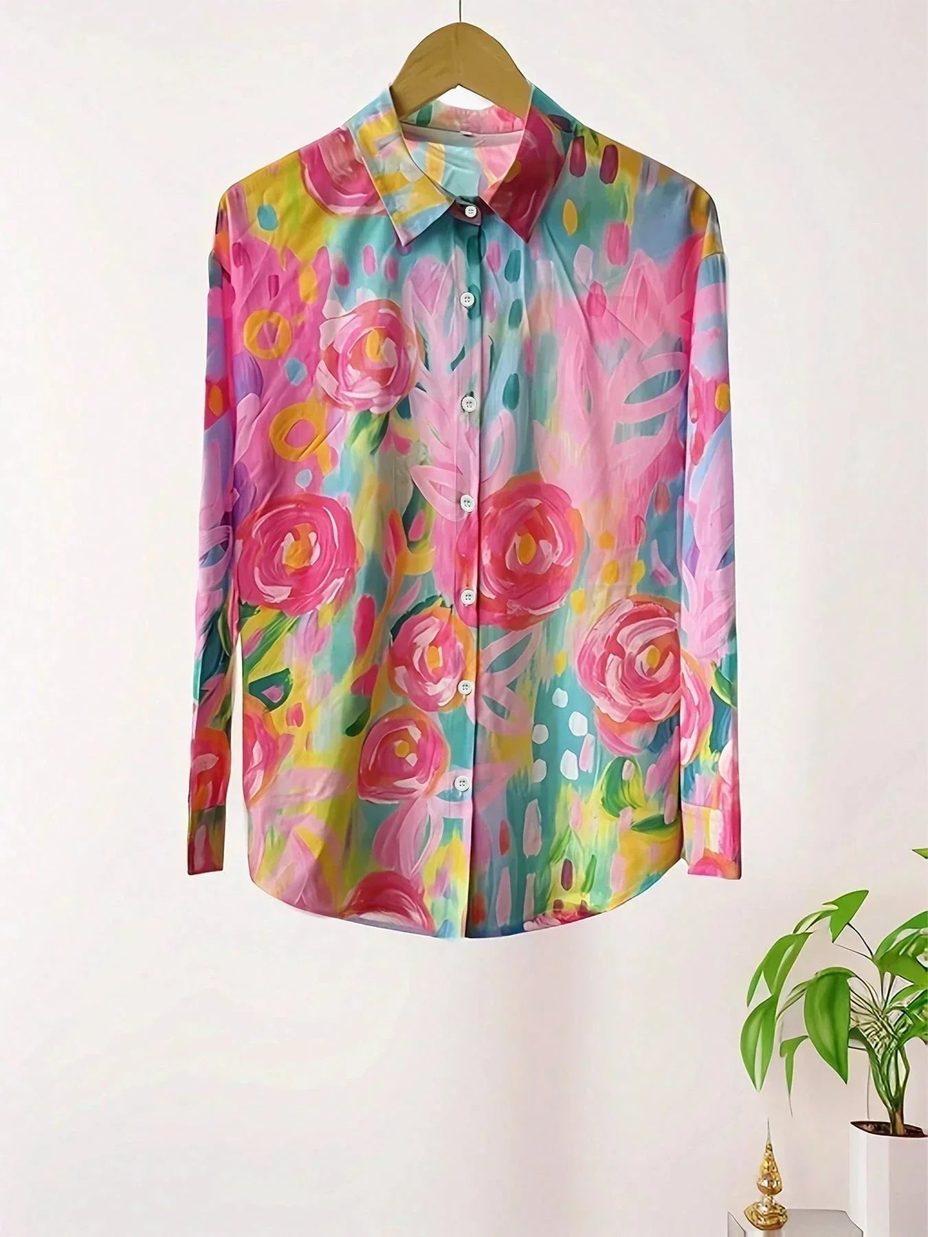 Blouse Femme Fluide Boutonnée Coupe Décontractée