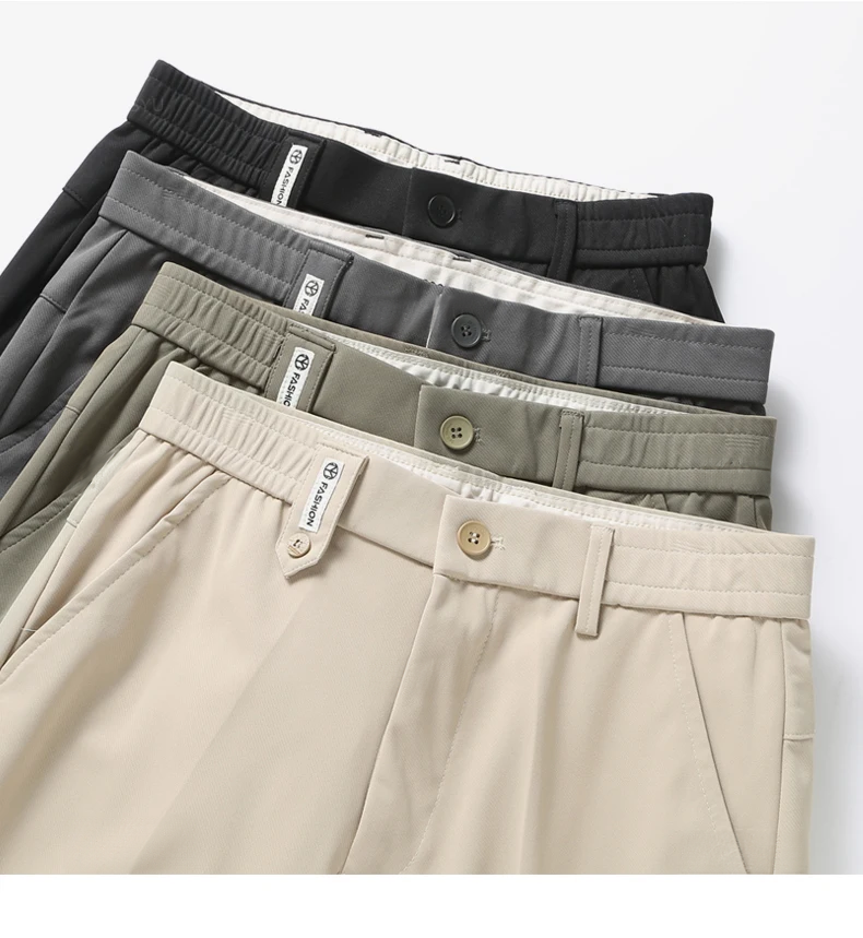 Pantalon Homme Beige Taille Haute Confort et Élégance