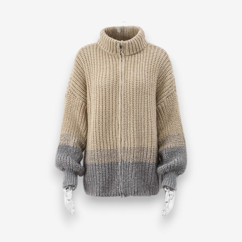 Veste Femme à Manches Longues avec Fermeture Éclair - PanierRoyale