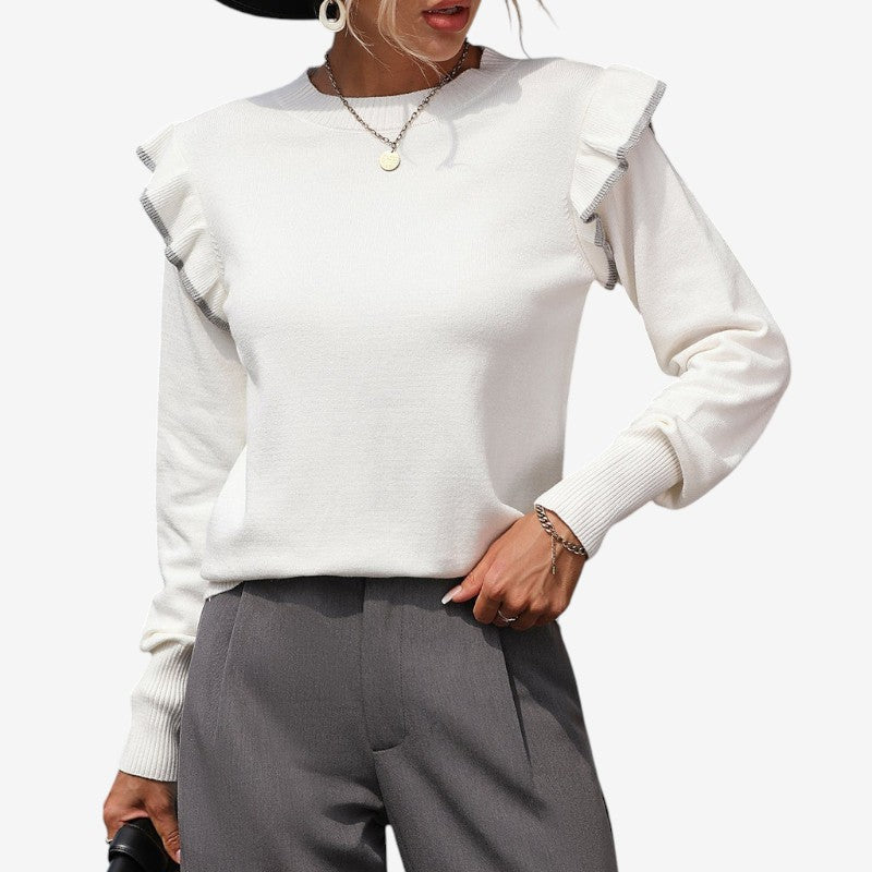 Pull Femme Chic à Manches Longues et Col Rond