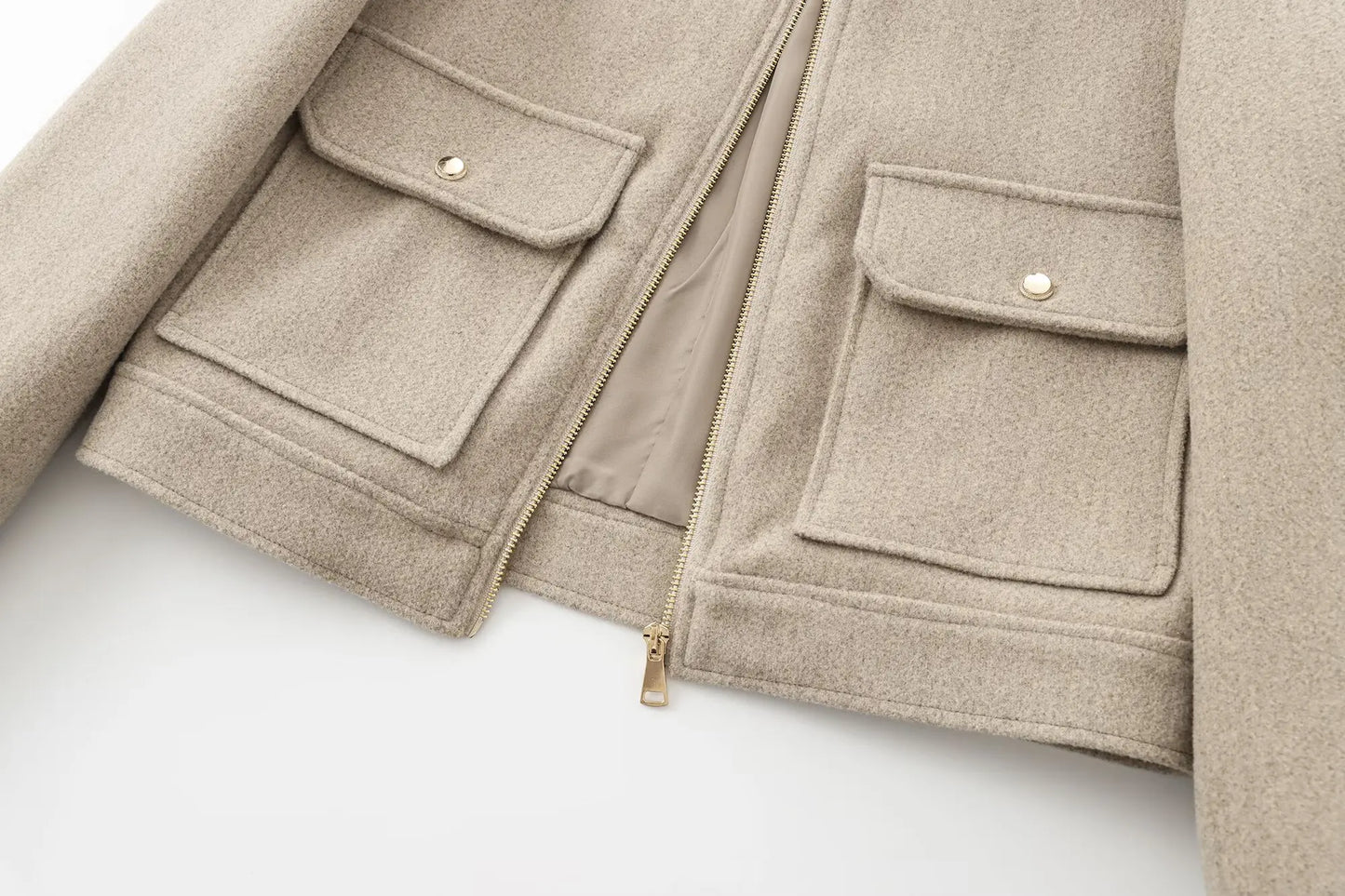 Veste Femme Décontractée Zippée Mélange Laine