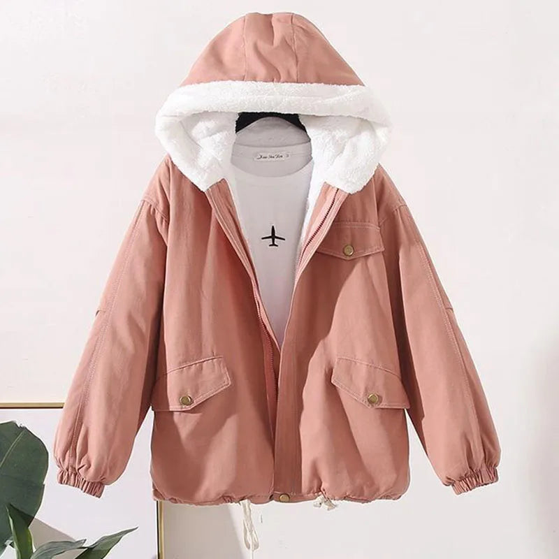 Veste Femme Streetwear avec Capuche et Fermeture Éclair