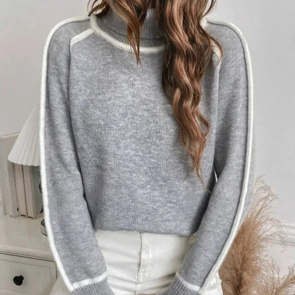 Pull femme col roulé doux et chaud