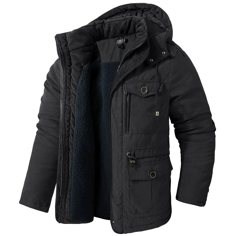 Manteau Hiver Douillet - Veste Polaire Étanche avec Capuche et Doublure Chaude