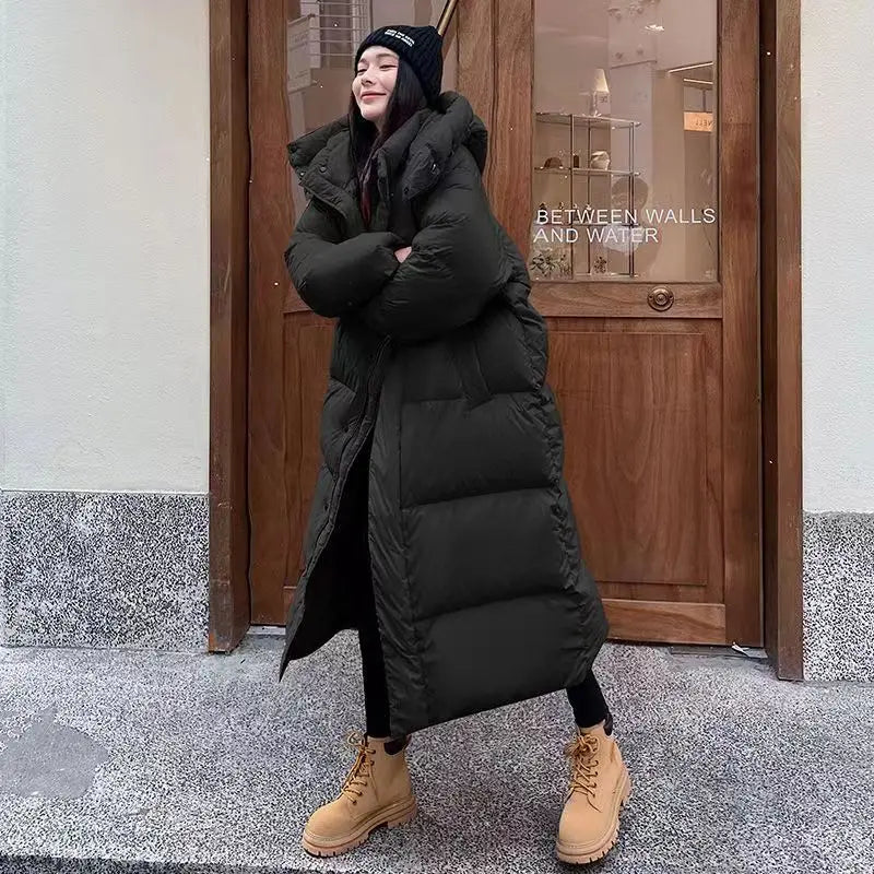 Parka Femme Hiver Longue et Décontractée avec Capuche