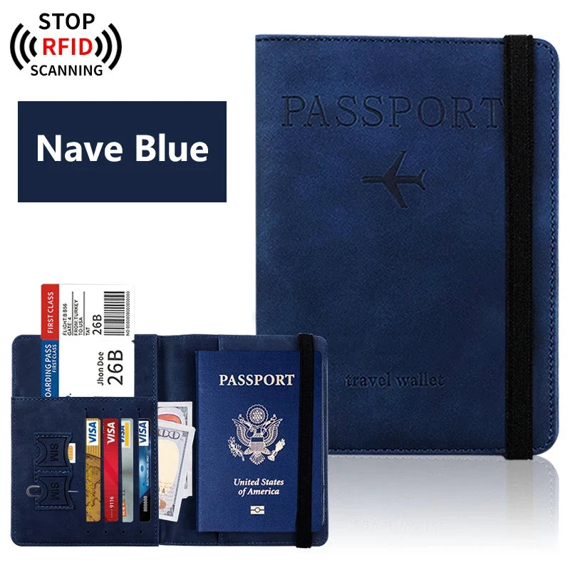Porte-passeport Unisexe en PU avec Rangement Cartes Compact