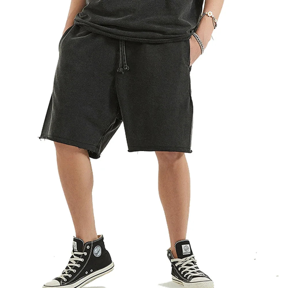 Shorts en coton délavés pour homme
