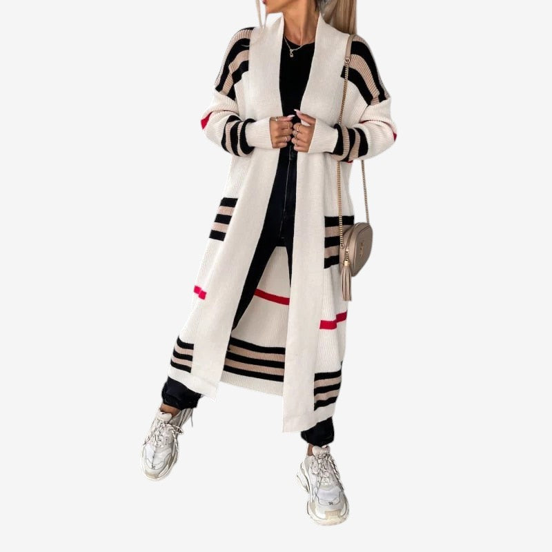 Cardigan Femme Grande Taille à Manches Longues Fleuri
