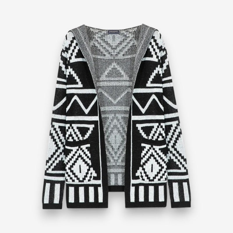 Cardigan Capuche Manches Longues Zippé Mode Hiver - PanierRoyale