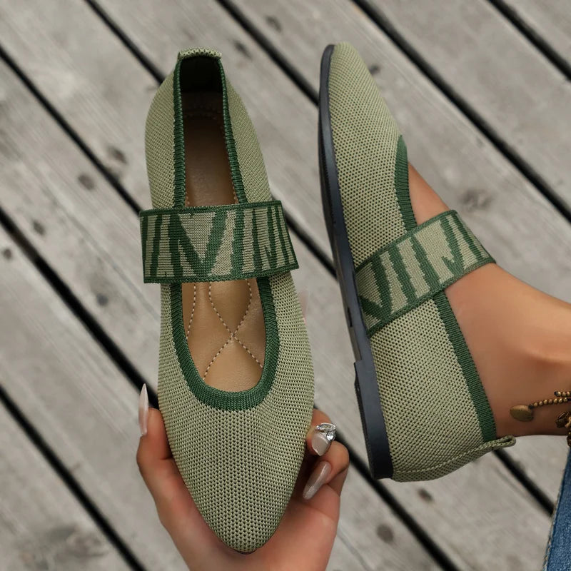 Chaussures Femmes Plates Noires Géométriques Chic