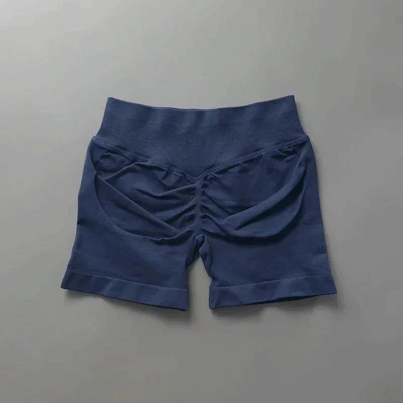 Short sport femme sans couture taille haute gainant