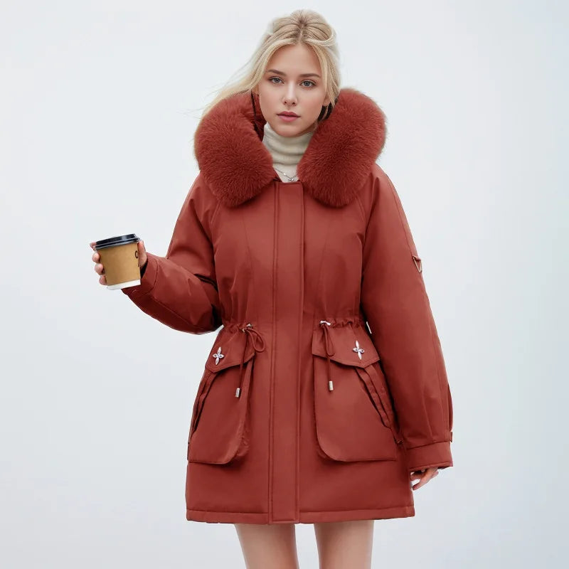 Veste Femelle Hiver Warme et Confortable avec Poches