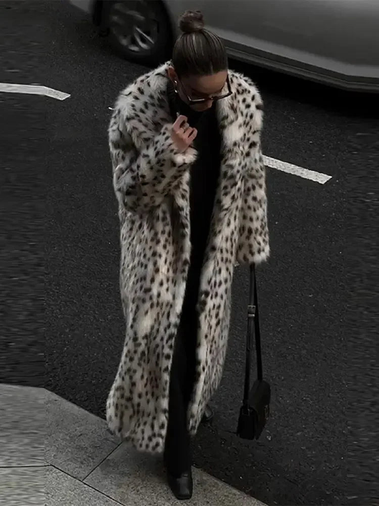 Manteau femme hiver imprimé léopard chaud - PanierRoyale