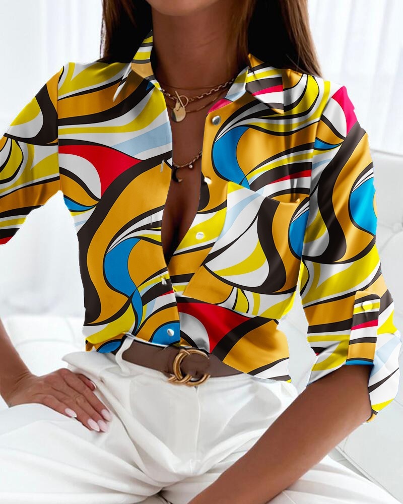 Variant image for ClaraChic™ – Chemisier Femme Chic à Imprimé Tendance Élégant et Ajusté-6