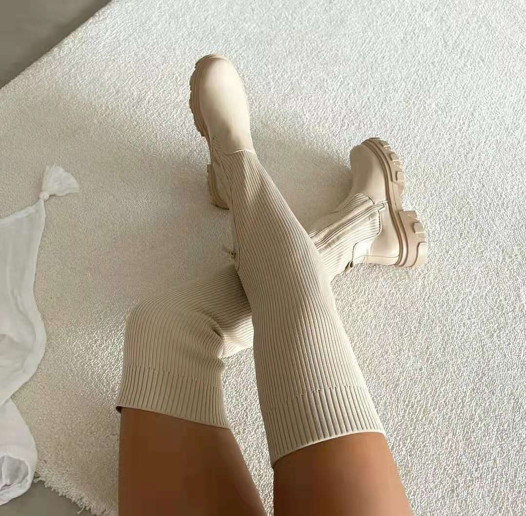 Bottines Femme Talon Bas et Semelle Épaisse