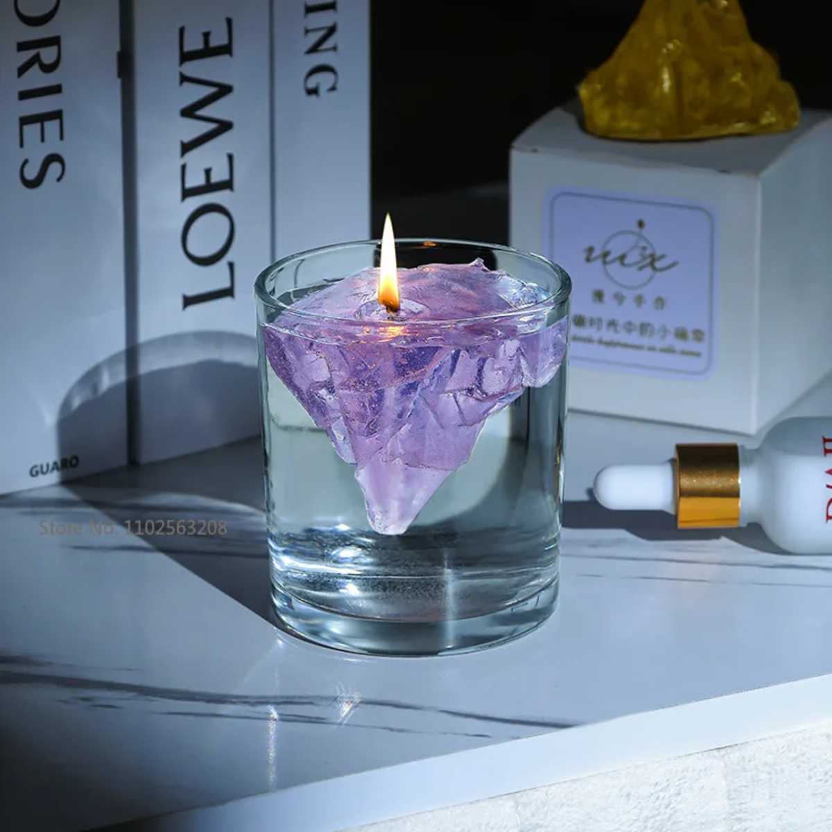 Bougies Décoratives Haut de Gamme en Verre Texturé