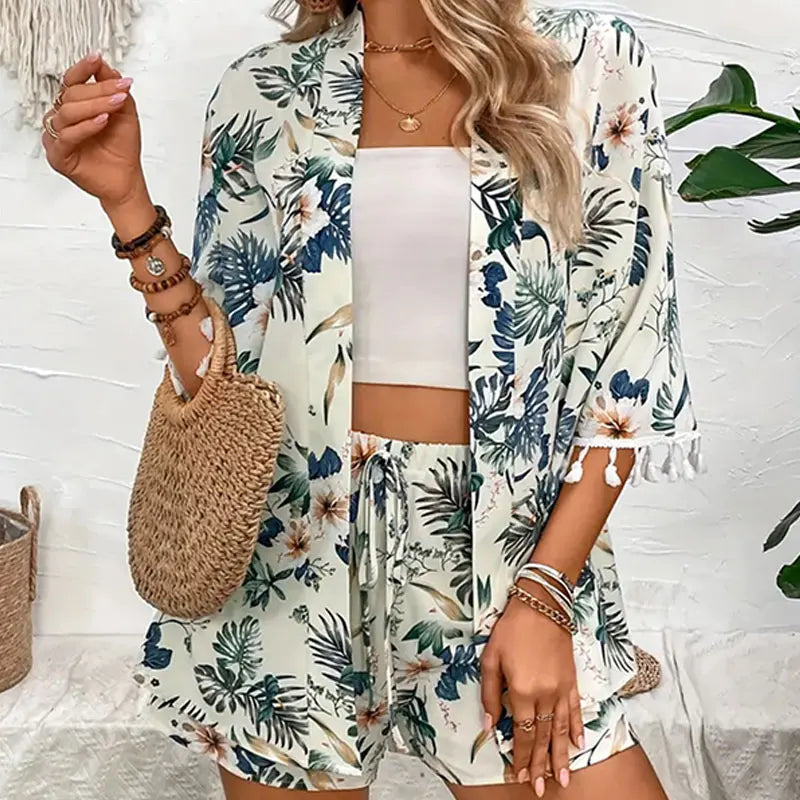 Ensemble Été 2 Pièces Femmes - Short et Gilet Décontracté Coloré - PanierRoyale