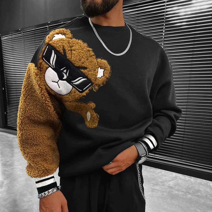 Sweat Homme Hiver épais et chaud à manches rayées