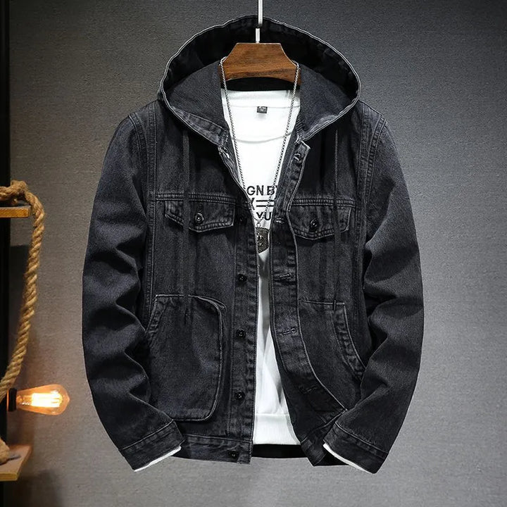 Veste denim oversize avec capuche pour homme