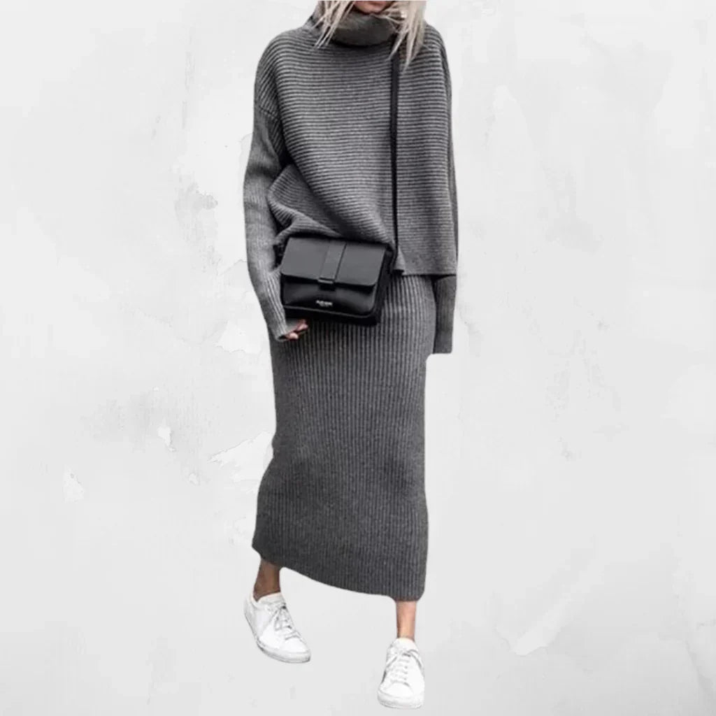 Pull Femme Col Roulé avec Jupe