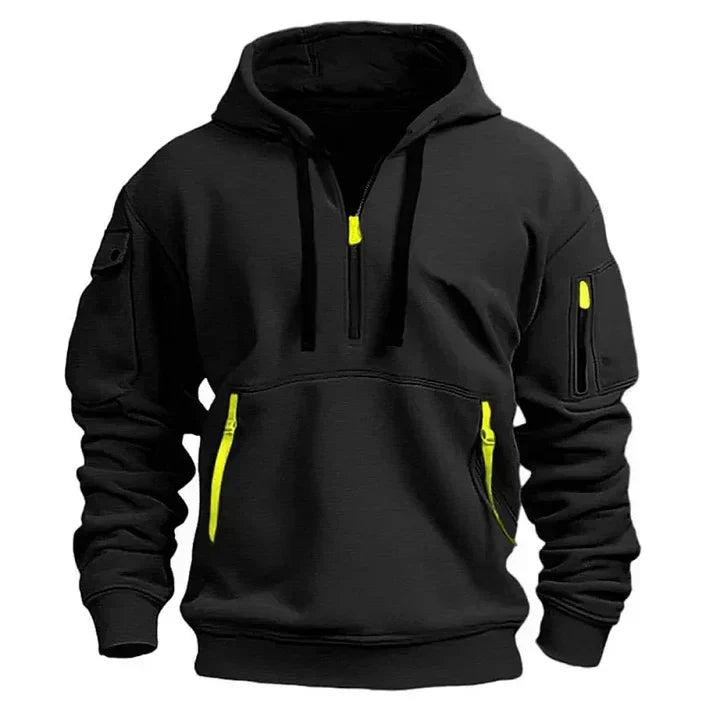 Sweat à capuche homme décontracté avec poches et fermeture éclair
