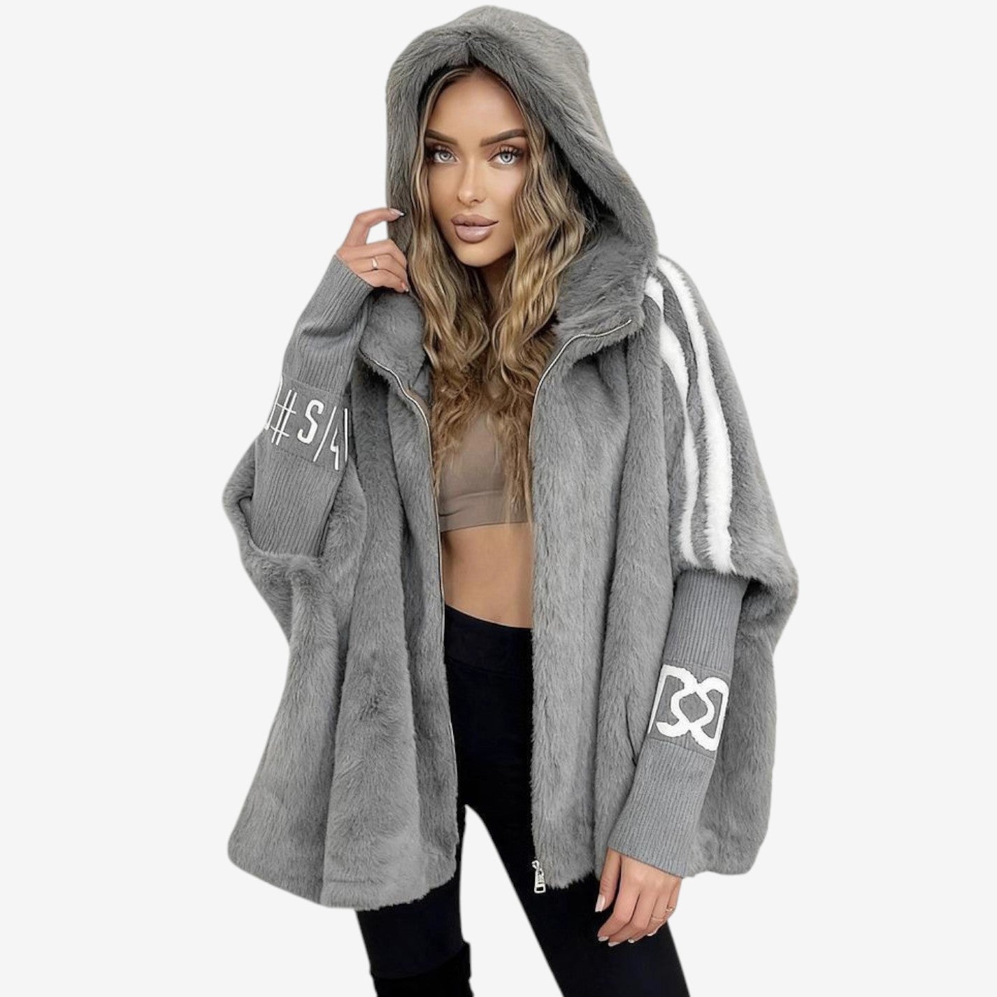 Veste en fausse fourrure épaisse et chaude pour femme