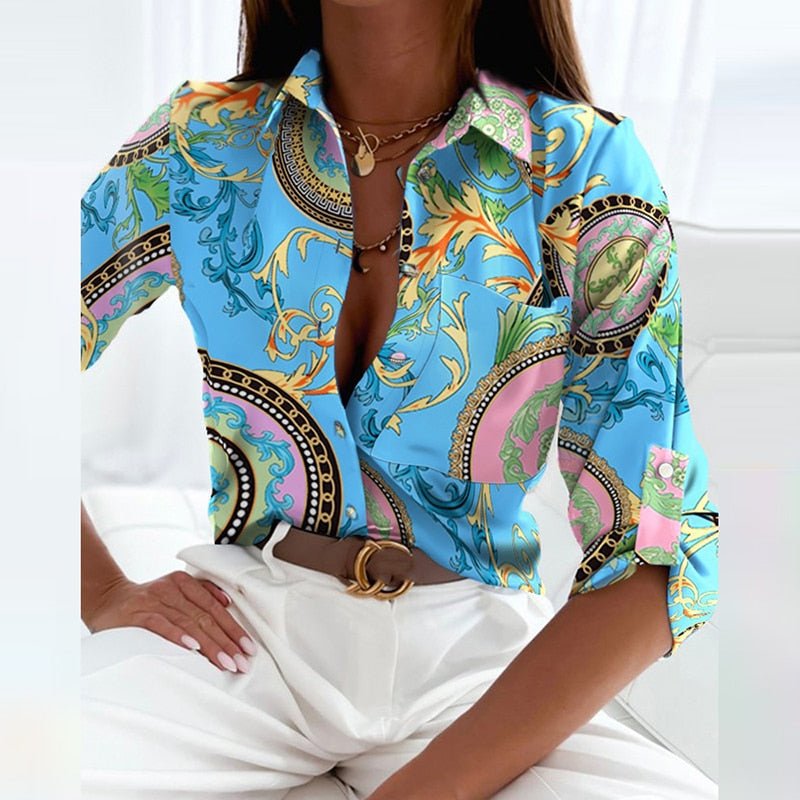 Samara™ – Chemisier Femme Chic Col Rabattu Élégant et Polyvalent