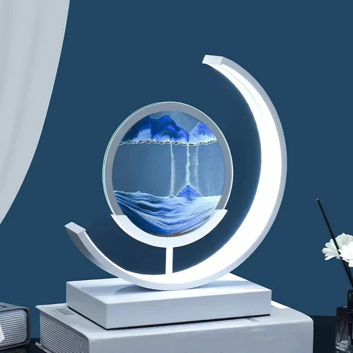 SandAura™ – lampe de table design relaxante à sable mouvant 360