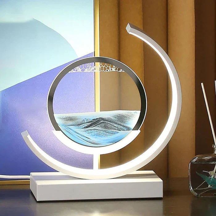 SandAura™ – lampe de table design relaxante à sable mouvant 360