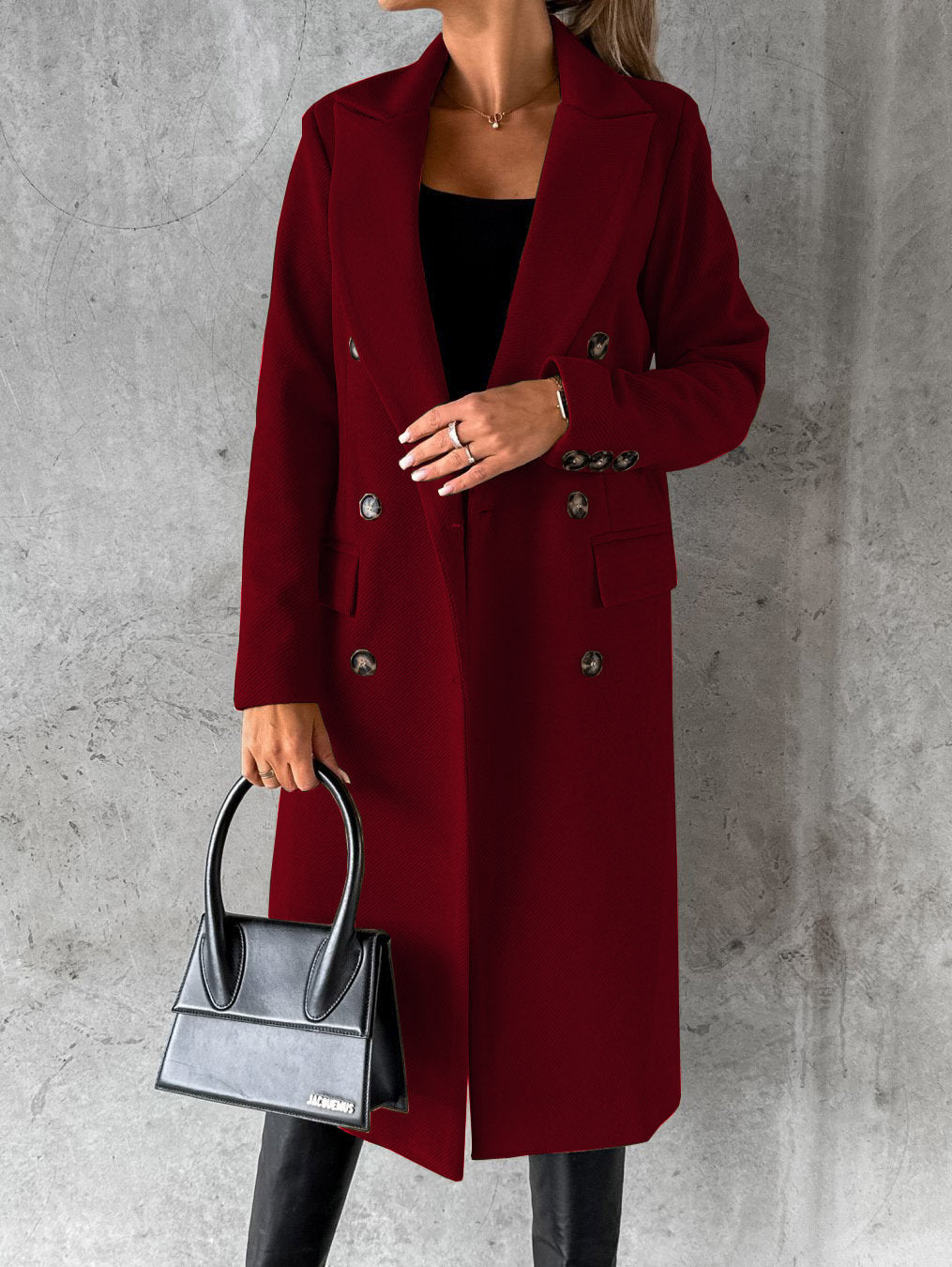 Manteau Femme Élégant Long à Boutons