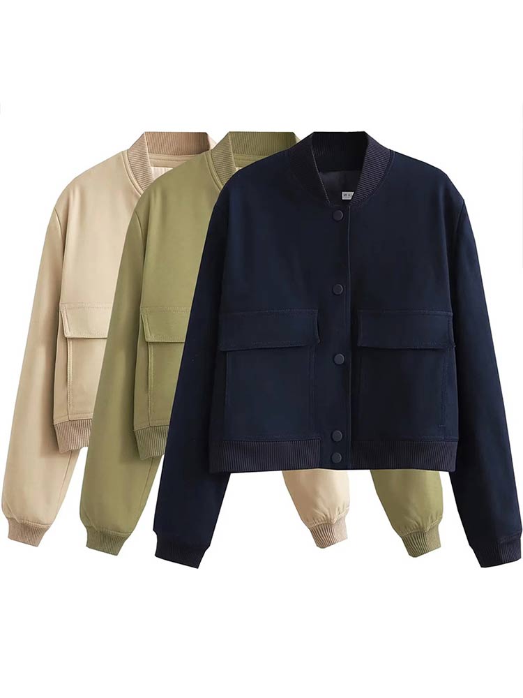 Blouson Femme Streetwear Court à Boutons