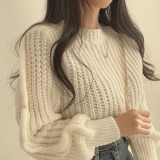 Pull Col Rond Hiver Élégant et Doux