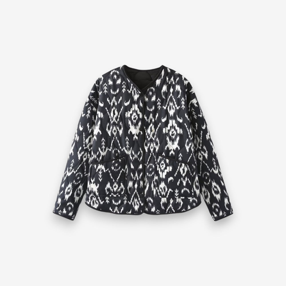Veste Femme Imprimée Chic à Manches Longues Col Rond - PanierRoyale