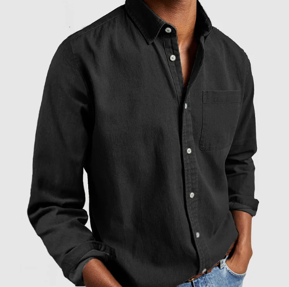 Chemise Homme Denim Manches Longues Décontractée