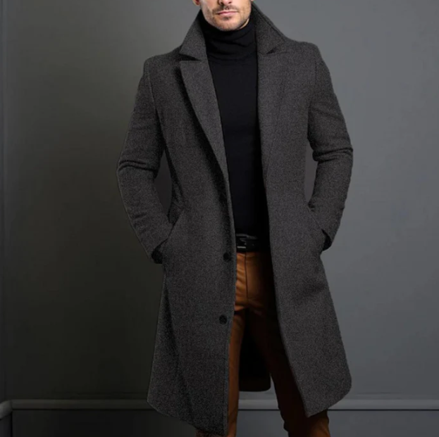Manteau Homme Hiver Laine Brun Chic
