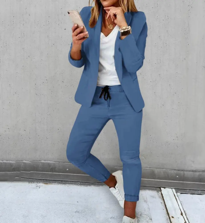 Costume Femme 2 Pièces Élégant Tailleur Neutre