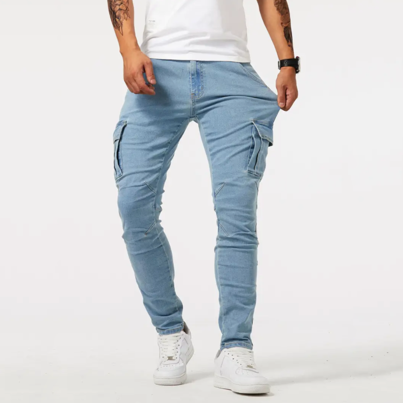 Pantalon Chino Homme Sport Chic Gris Clair