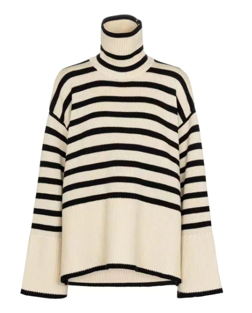 Pull Femme Rayé Col Rond Décontracté et Confortable