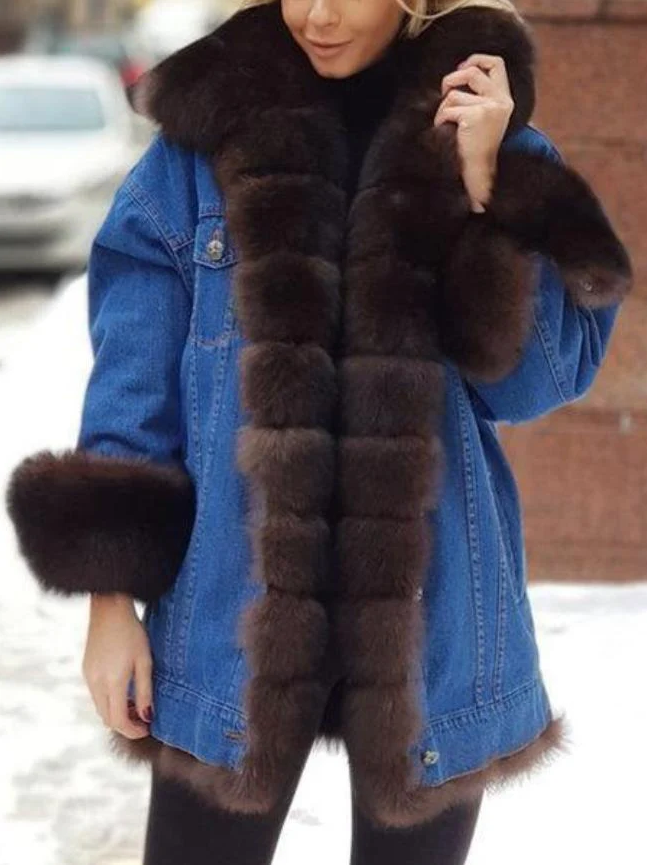 Manteau hiver chaud avec capuche et fermeture éclair - vue 3