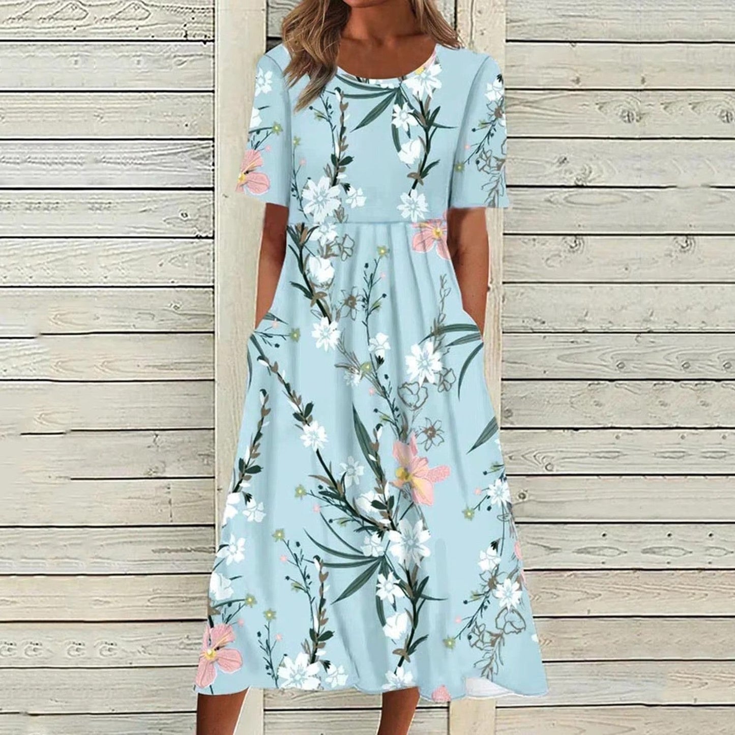 Robe Été Florale Femme - Robe Blanche Légère et Décontractée