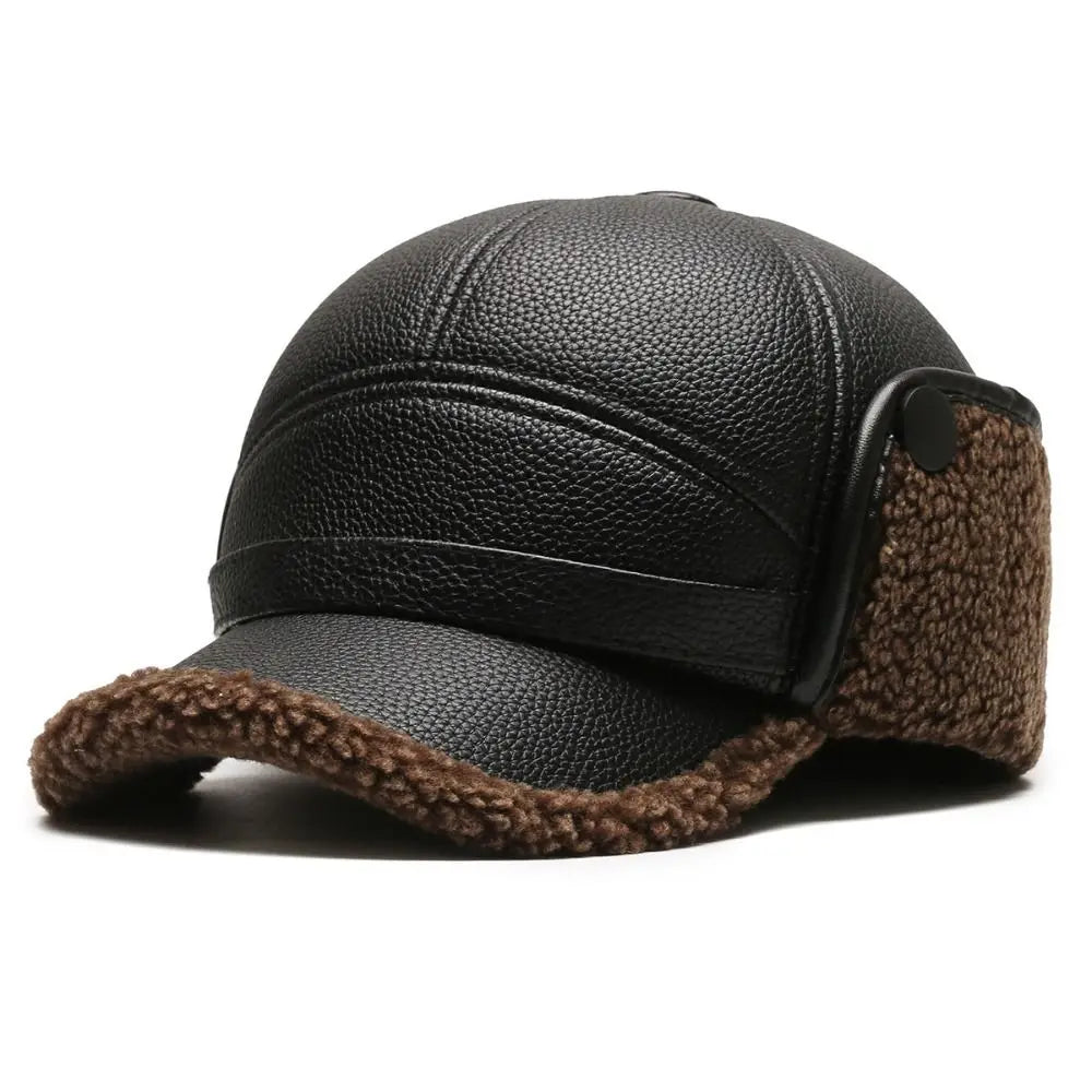Casquette Hiver Douce avec Oreillettes Amovibles pour Homme