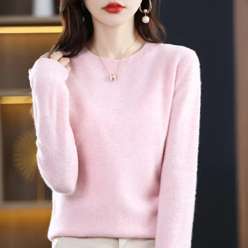 Pull Femme Cachemire Col Rond Coupe Confortable
