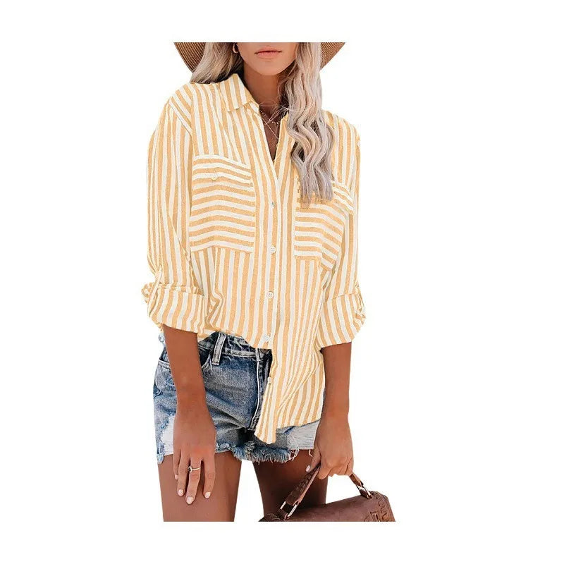 Blouse Rayée Femme Décontractée et Confortable