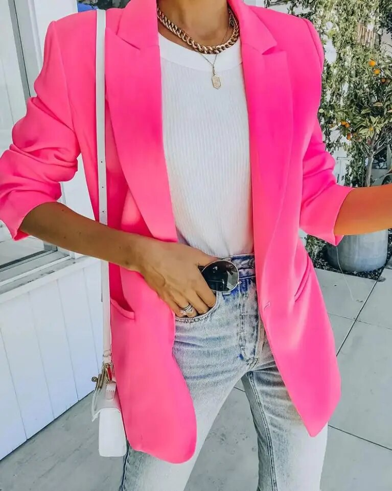 Blazer Femme Élégant Taille Relâchée