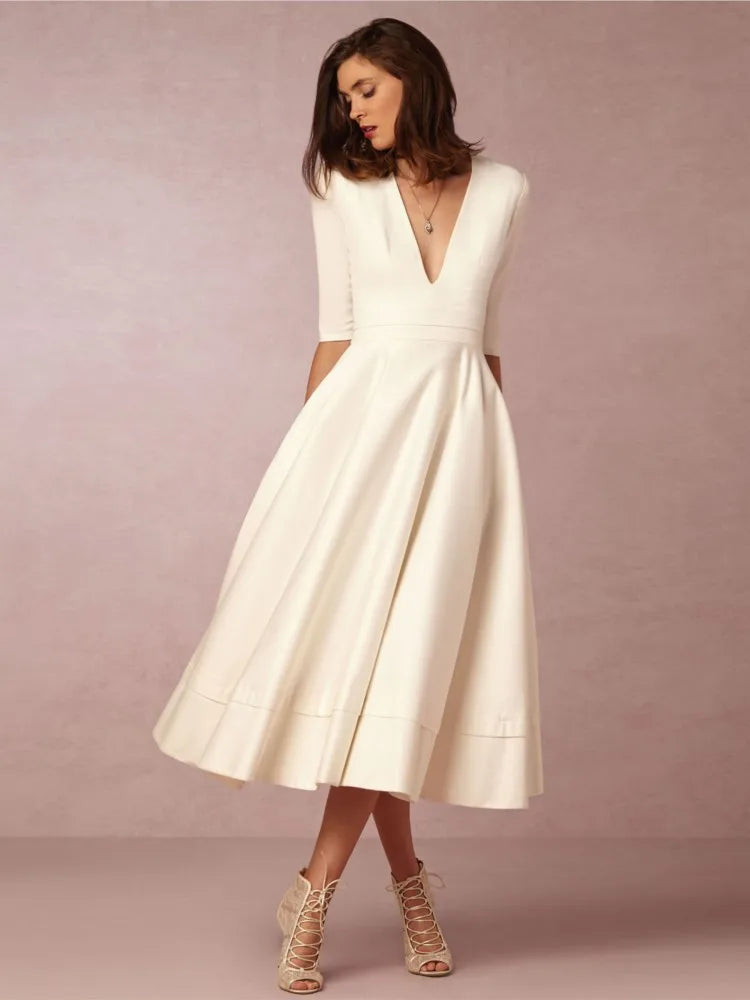 Variant image for Norma™ – Robe de Soirée Midi Chic en Tissu Luxueux Élégance Intemporelle-37