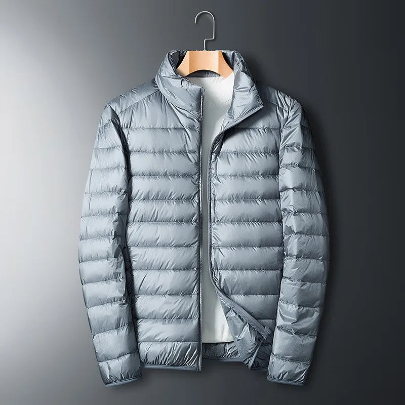 Doudoune Homme Légère Thermique Col Montant Zippée