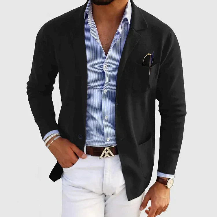 Variant image for ProjetParis™ – Blazer Homme Décontracté en Bleu Marine Polyvalent-25