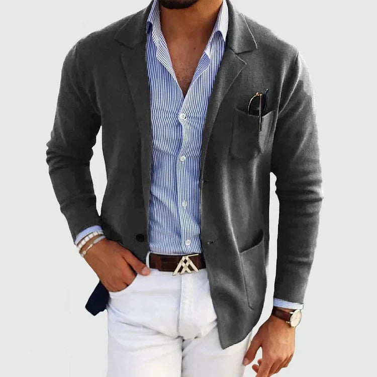 Variant image for ProjetParis™ – Blazer Homme Décontracté en Bleu Marine Polyvalent-33